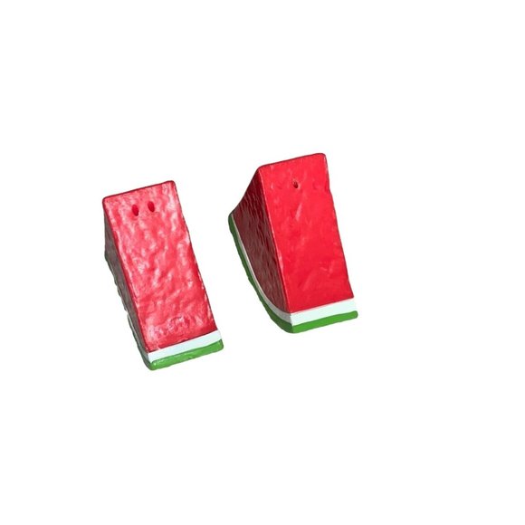 WATERMELON WEDGE SALT & PEPPER Shaker SET - BRIGHT Colors PLASTIC - Picture 6 of 7